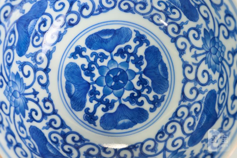 Lot839 清光绪 外粉彩内青花松鹤纹碗 - 图7